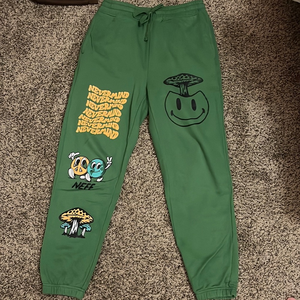Mens medium green neff sweatpants